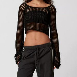 Urban Outfitters Crop Crochet Sweater | Open-Knit Sweater